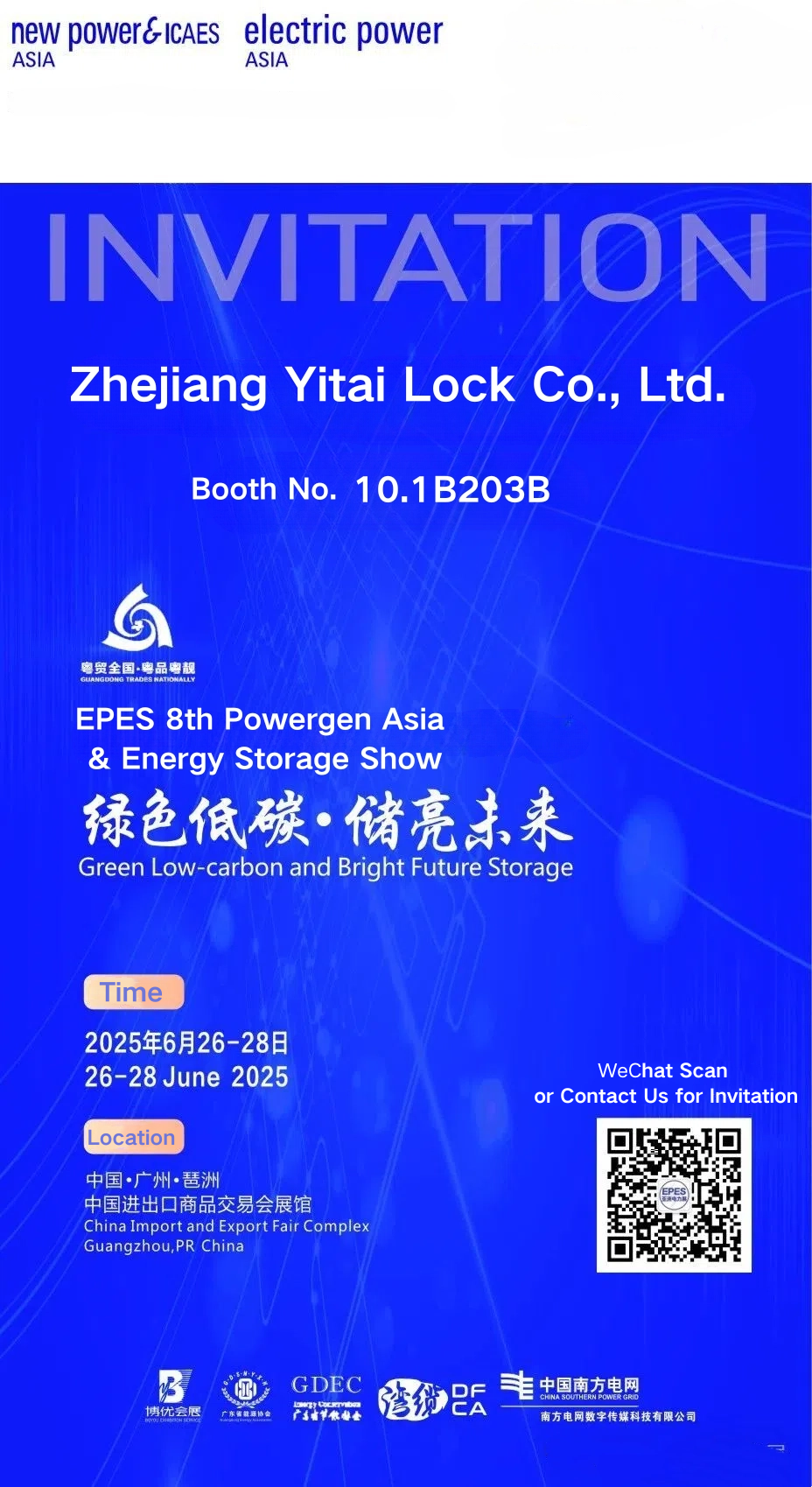 Lock Yitai ngajak sampeyan melu ing pameran listrik / Pameran Power Asia New tanggal 26-28