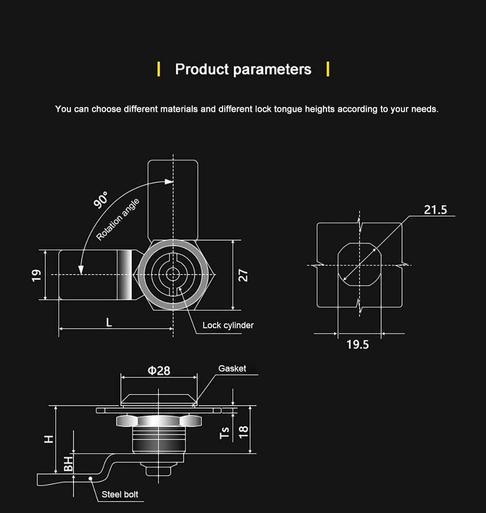 Triangle Lock Electric Cabinet Door Lock